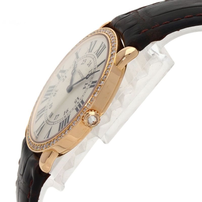 Cartier Ronde Louis LM Diamond Watch 18K Pink