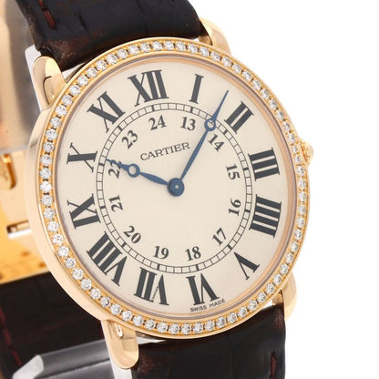 Cartier Ronde Louis LM Diamond Watch 18K Pink
