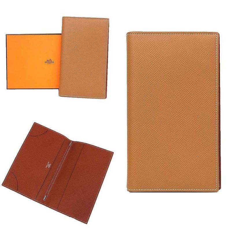 Hermes Agenda Cover Notebook Cover Gold Brown Bicolor