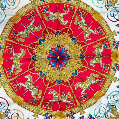 Hermes Carre 90 Scarf Silk Luna Park Amusement Park Merigo Land Navy