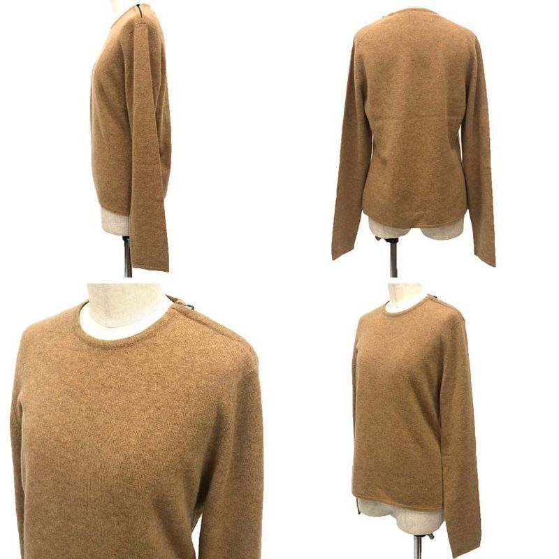 Hermes Knit Sweater ME Long Sleeve Cashmere Camel Cadena Gaultier Era