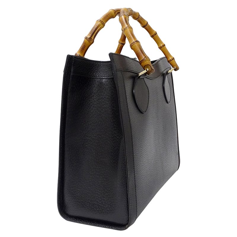 Gucci Tote Bamboo Leather Black Fashionable