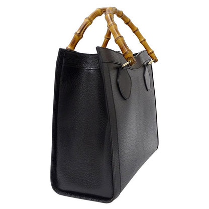 Gucci Tote Bamboo Leather Black Fashionable