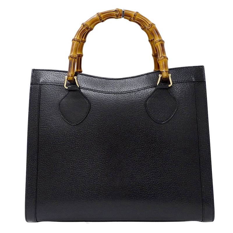 Gucci Tote Bamboo Leather Black Fashionable