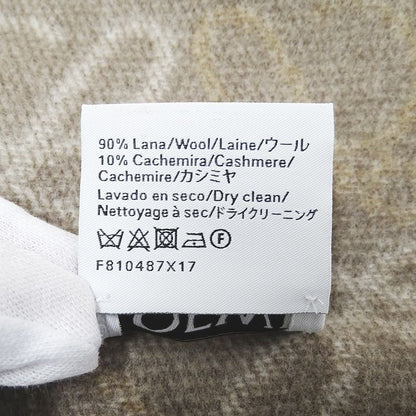 Loewe Muffler Shawl Checkerboard Scarf Wool Cashmere Beige