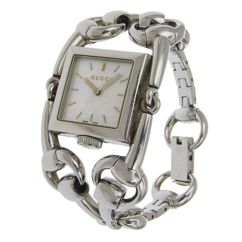 Gucci Signoria 116.3 Stainless Steel Quartz Analog Display White Shell