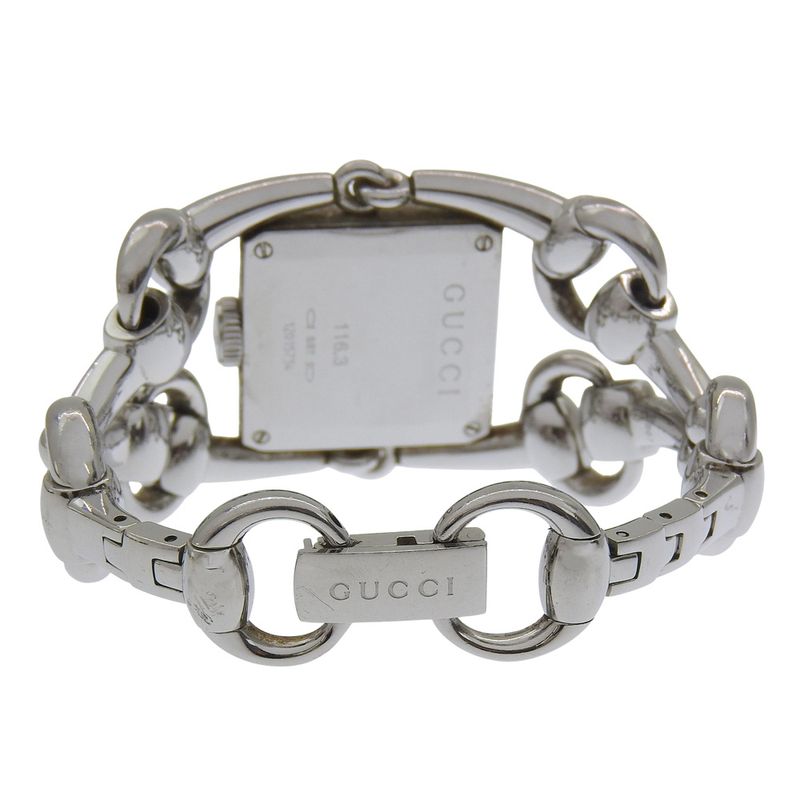 Gucci Signoria 116.3 Stainless Steel Quartz Analog Display White Shell