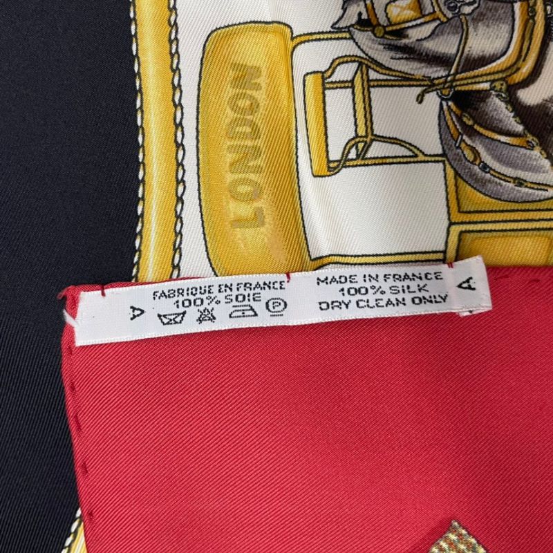 Hermes Carre 90 Chevaux de Trait 100% Silk Scarf Red
