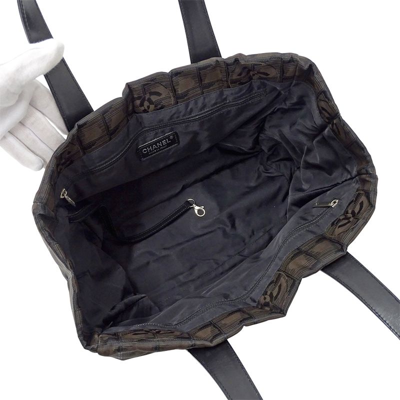 Chanel New Travel Tote MM Tote Nylon Dark Brown