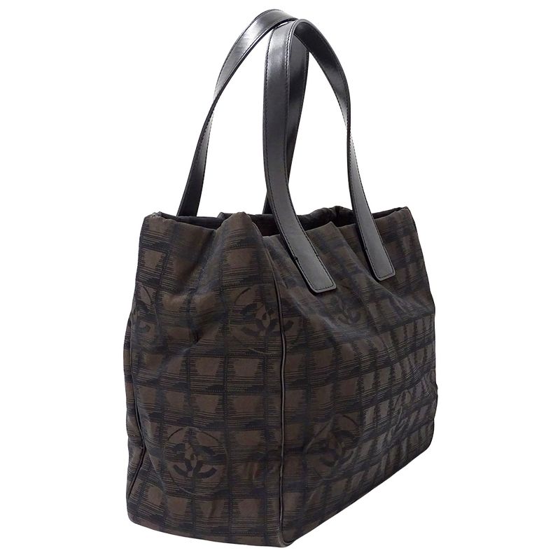 Chanel New Travel Tote MM Tote Nylon Dark Brown