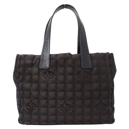 Chanel New Travel Tote MM Tote Nylon Dark Brown
