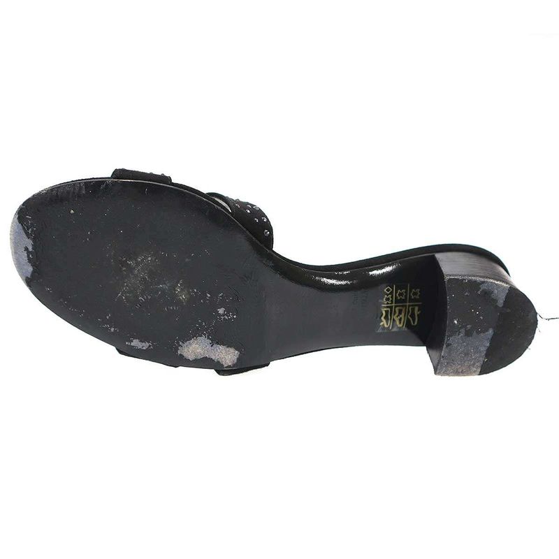 Hermes Oasis Sandal Oasis Rhinestone Design Black 36.5