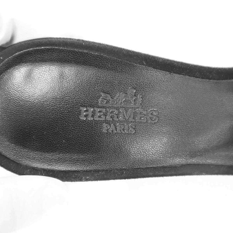 Hermes Oasis Sandal Oasis Rhinestone Design Black 36.5