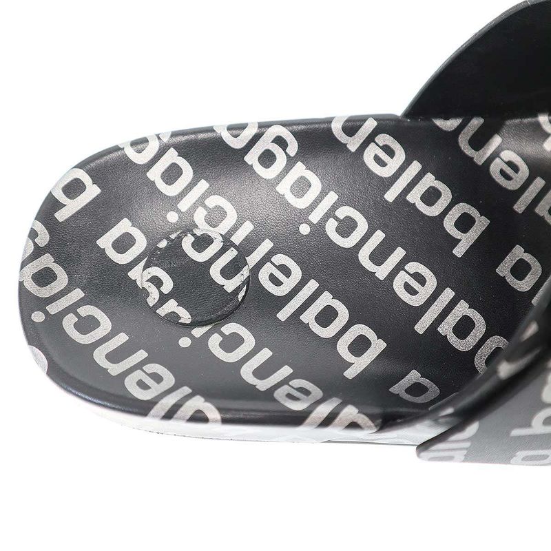 Balenciaga Logo Leather Sandals Black 43