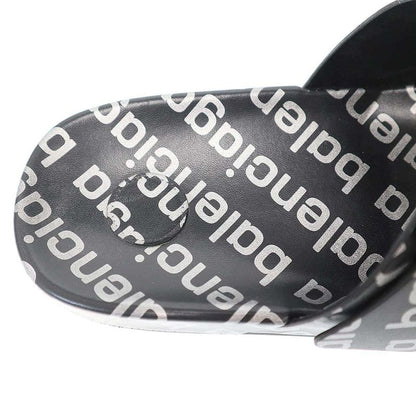 Balenciaga Logo Leather Sandals Black 43