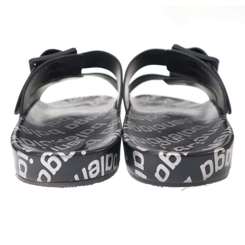 Balenciaga Logo Leather Sandals Black 43