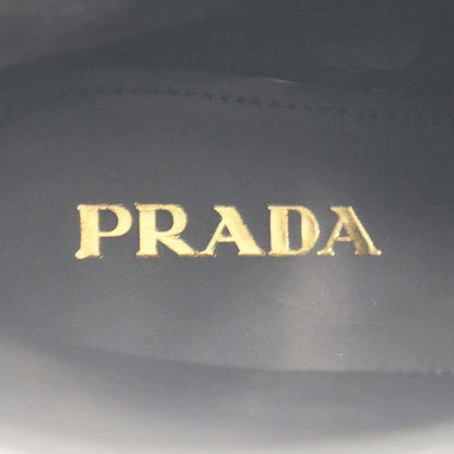 Prada Brushed Leather Side Zip Lace Up Boots Black 39