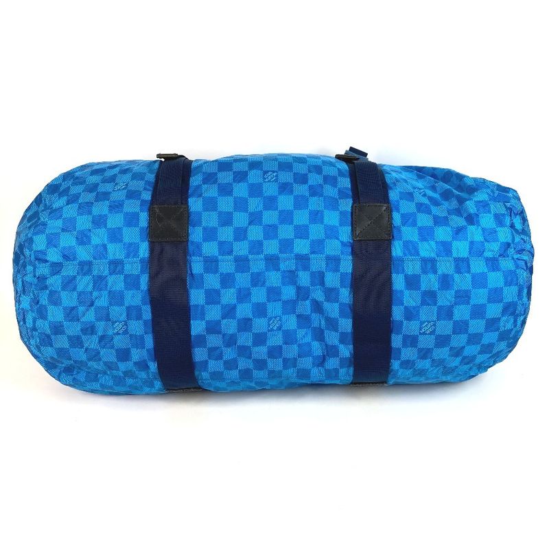 Louis Vuitton Boston Bag Practical Leather Nylon Blue
