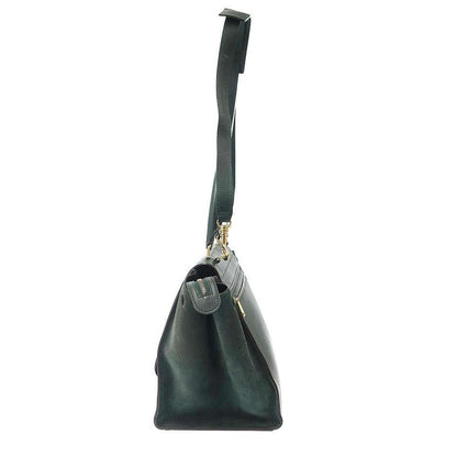 Celine Trapeze Leather Shoulder Bag Green
