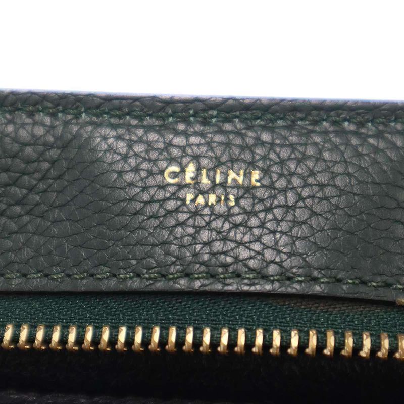 Celine Trapeze Leather Shoulder Bag Green