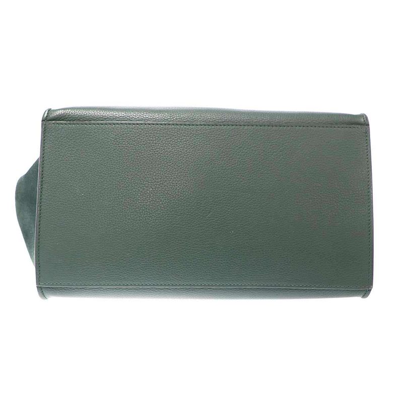 Celine Trapeze Leather Shoulder Bag Green