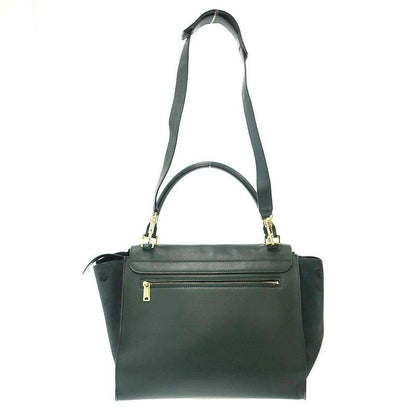 Celine Trapeze Leather Shoulder Bag Green