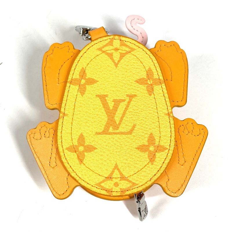 Louis Vuitton Key Holder Bag Charm LV Frog Monogram Canvas Yellow