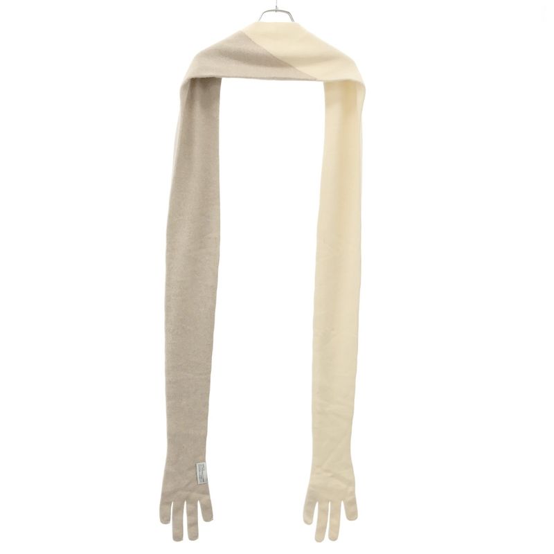 Loewe Cashmere Bill Logo Print Muffler Ivory Beige Scarf