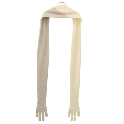 Loewe Cashmere Bill Logo Print Muffler Ivory Beige Scarf