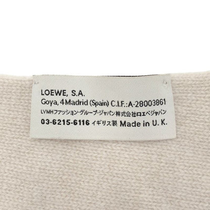 Loewe Cashmere Bill Logo Print Muffler Ivory Beige Scarf