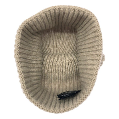 Chanel Logo Patch Cashmere Knit Cap Beige