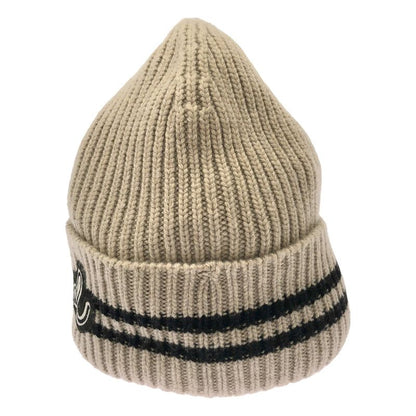 Chanel Logo Patch Cashmere Knit Cap Beige