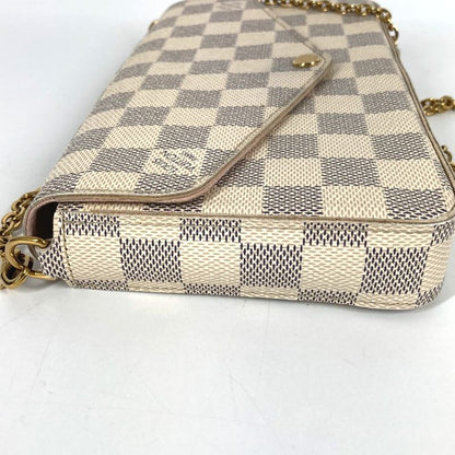 Louis Vuitton Long Wallet Pochette Felicie Damier Azur Canvas Rose