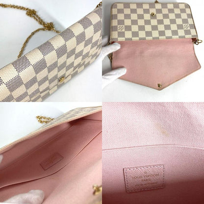 Louis Vuitton Long Wallet Pochette Felicie Damier Azur Canvas Rose