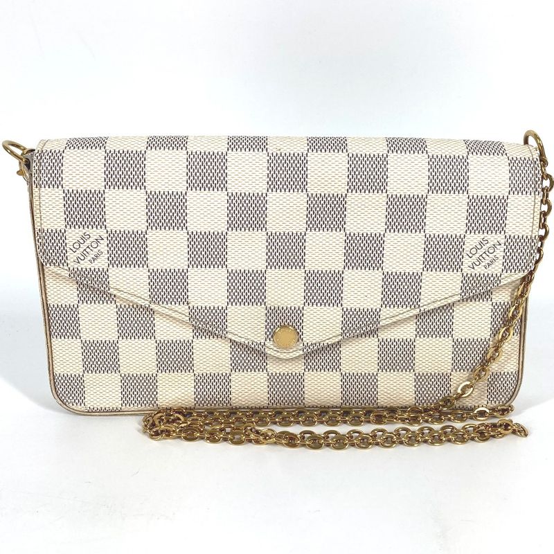 Louis Vuitton Long Wallet Pochette Felicie Damier Azur Canvas Rose