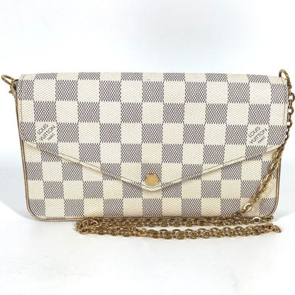 Louis Vuitton Long Wallet Pochette Felicie Damier Azur Canvas Rose