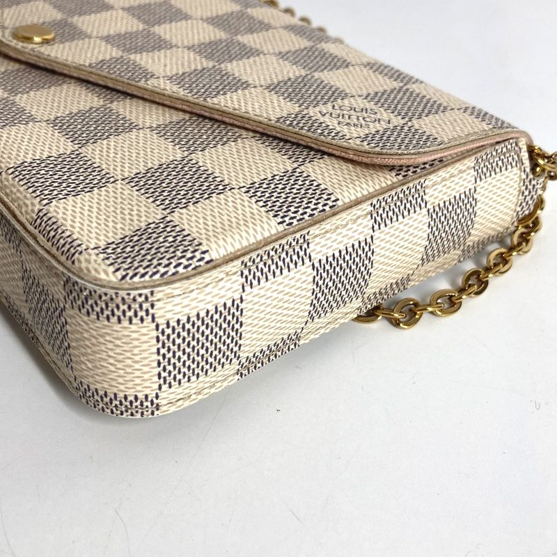 Louis Vuitton Long Wallet Pochette Felicie Damier Azur Canvas Rose