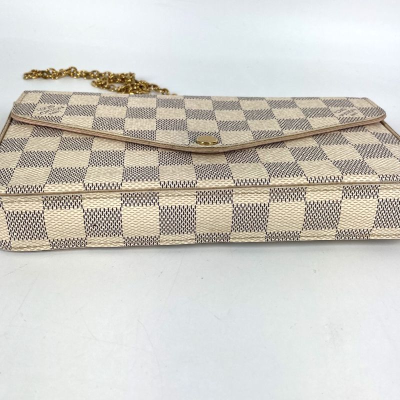 Louis Vuitton Long Wallet Pochette Felicie Damier Azur Canvas Rose