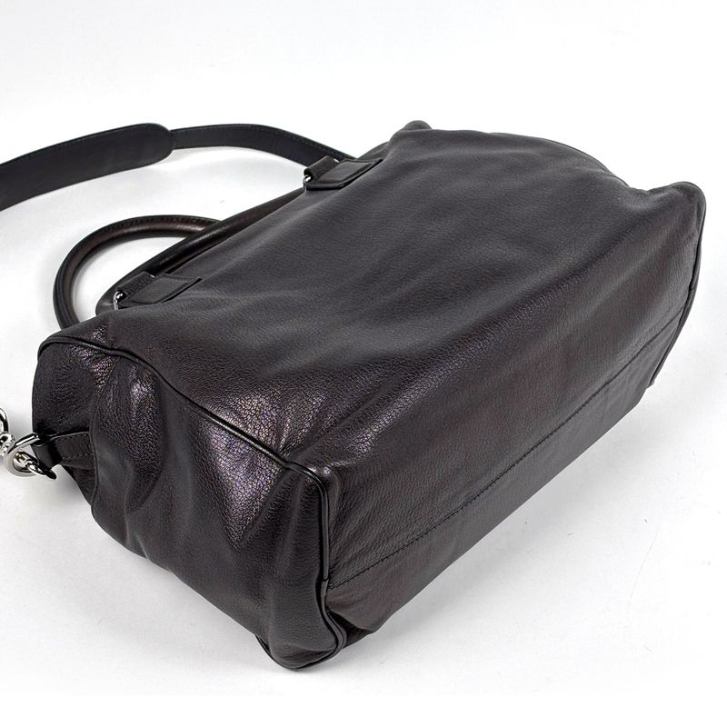 Loewe American Anagram 2-Way Shoulder Bag Leather Metallic Brown