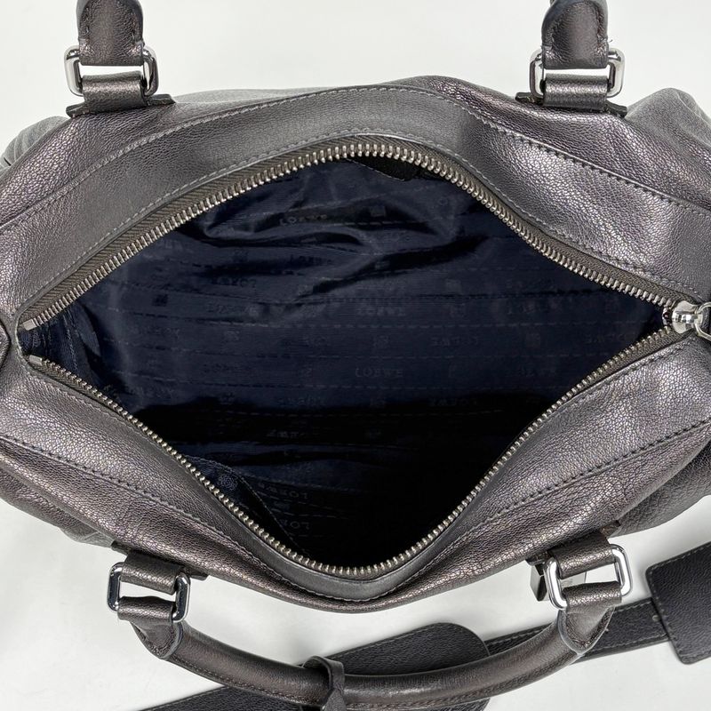 Loewe American Anagram 2-Way Shoulder Bag Leather Metallic Brown