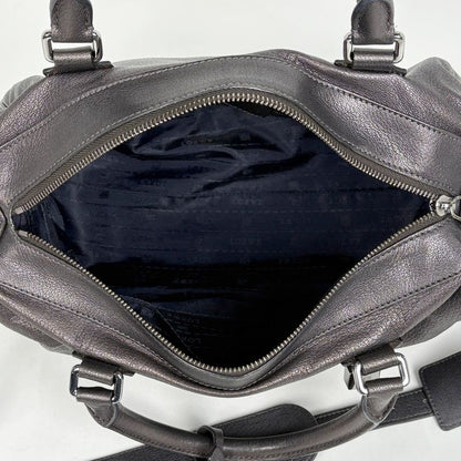 Loewe American Anagram 2-Way Shoulder Bag Leather Metallic Brown