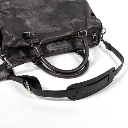 Loewe American Anagram 2-Way Shoulder Bag Leather Metallic Brown