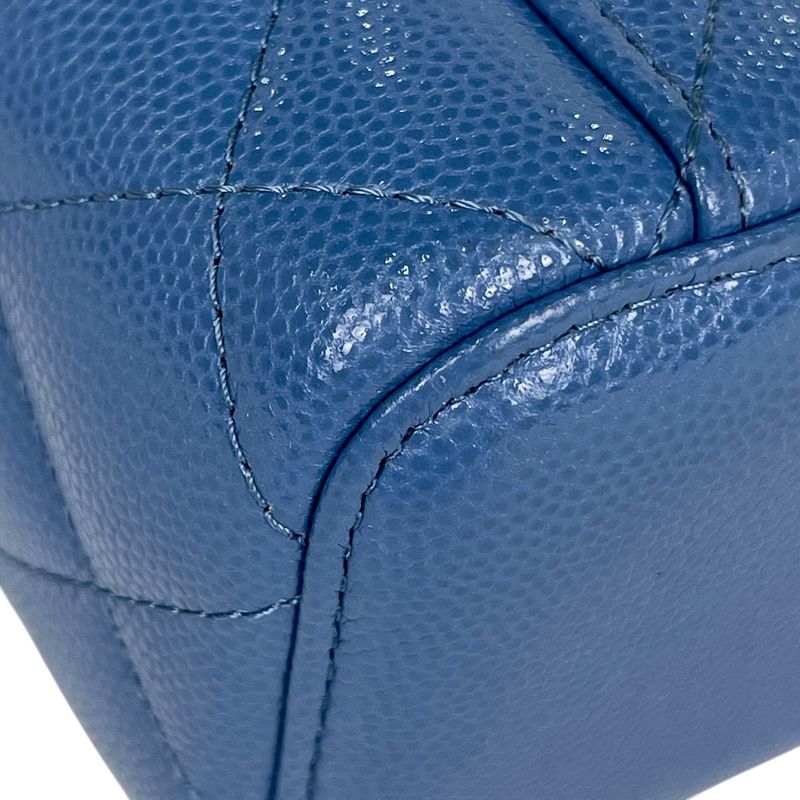 Chanel CC Logo Chain Shoulder Bag Quilted Vanity Caviar