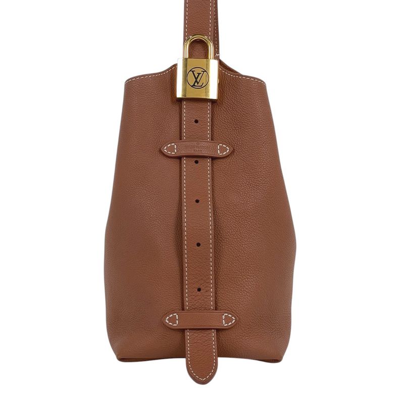 Louis Vuitton Lowki Hobo PM One Shoulder Bag Leather Cognac
