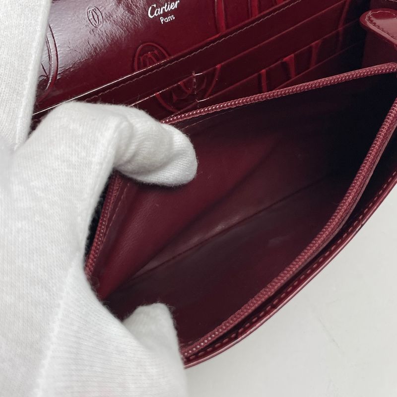 Cartier Happy Birthday Long Wallet Bifold Bill Purse Coin Enamel