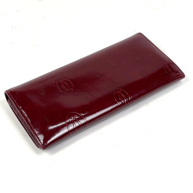 Cartier Happy Birthday Long Wallet Bifold Bill Purse Coin Enamel
