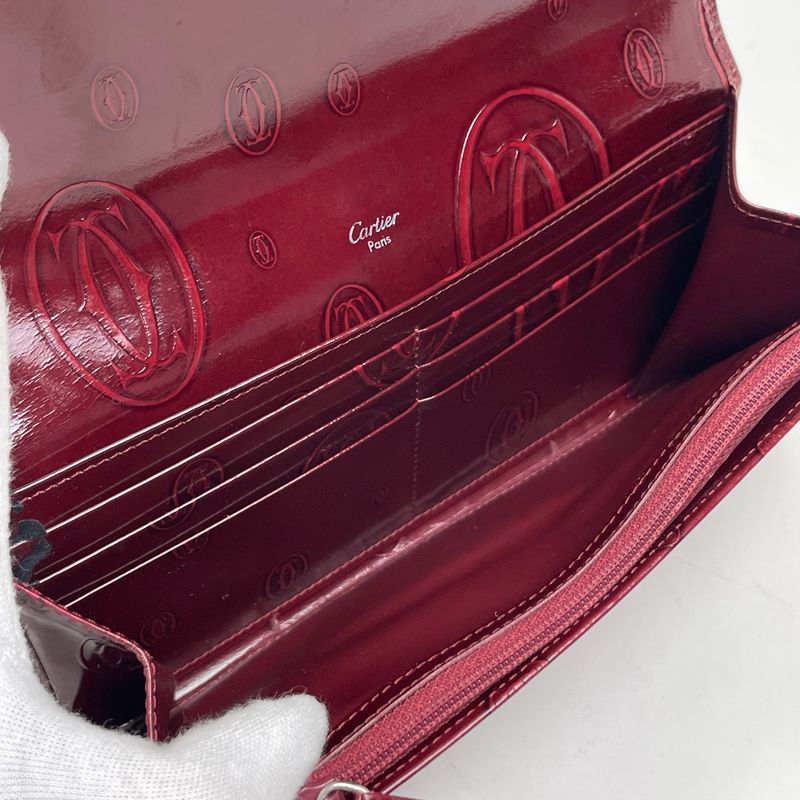 Cartier Happy Birthday Long Wallet Bifold Bill Purse Coin Enamel