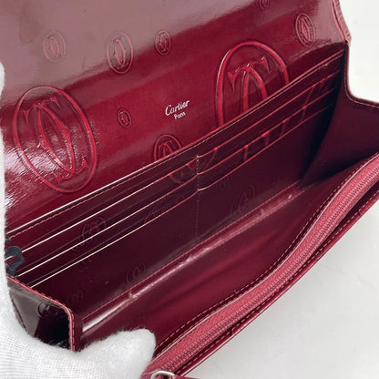 Cartier Happy Birthday Long Wallet Bifold Bill Purse Coin Enamel
