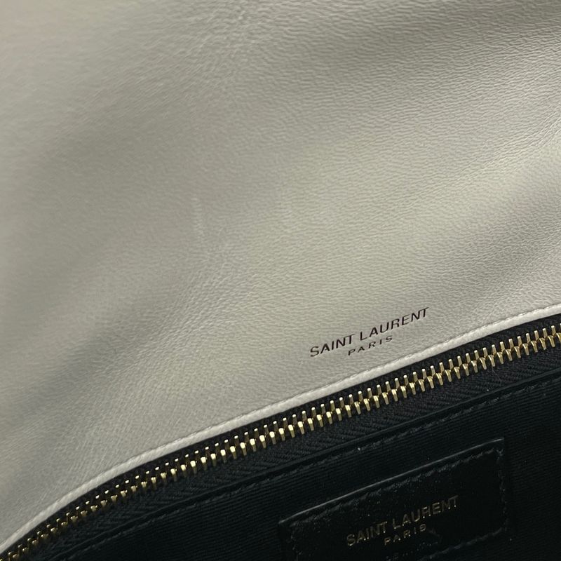 Saint Laurent Calypso Chain Shoulder Bag Leather White