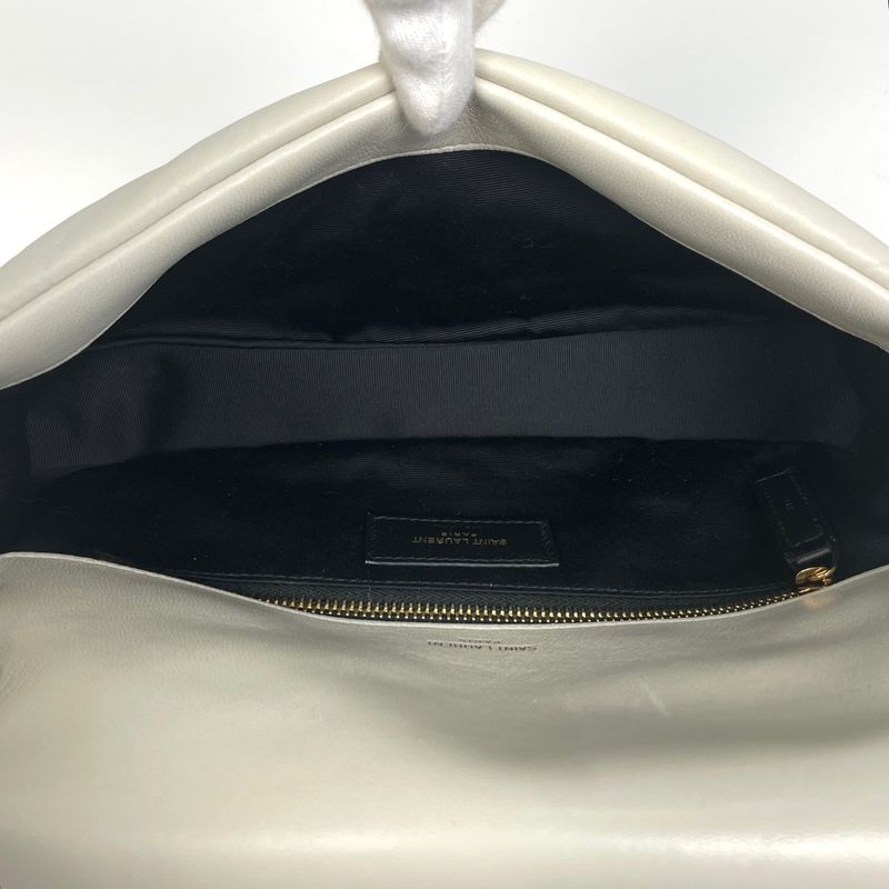 Saint Laurent Calypso Chain Shoulder Bag Leather White